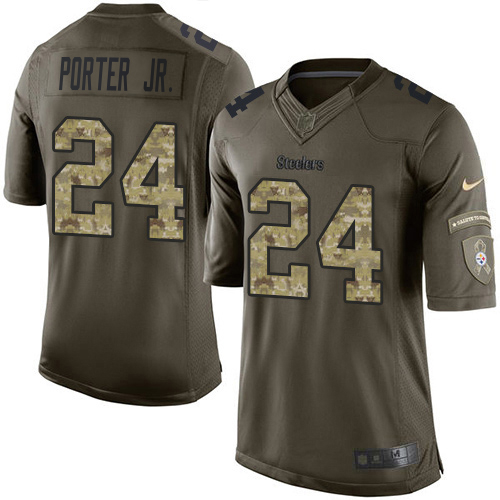 Steelers #24 Joey Porter Jr. Green Youth Stitched Limited 2015 Salute To Service Jersey cheap jerseys for sale - CheapJerseys.Shop