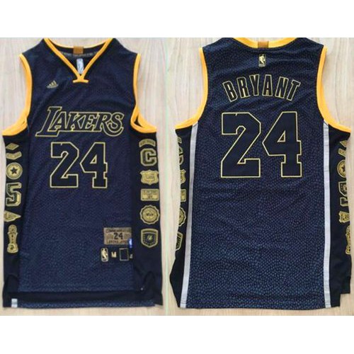 Los Angeles Lakers #24 Kobe Bryant Black Serpentine Retirement Memorial Stitched Jersey Mens cheap jerseys for sale - CheapJerseys.Shop