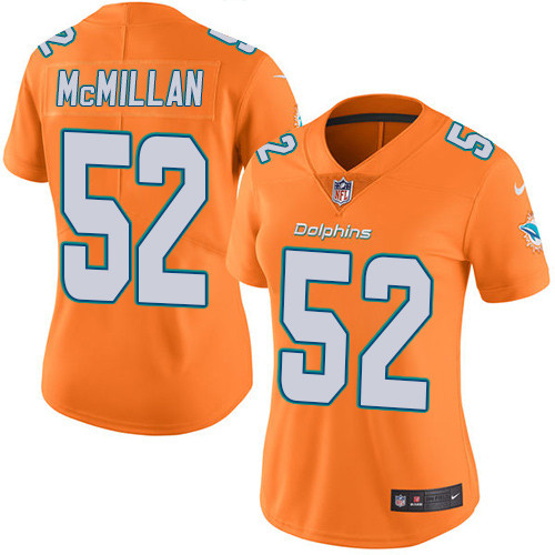 Miami Dolphins #52 Raekwon McMillan Orange Women's Stitched Limited Rush Jersey Womens cheap jerseys for sale - CheapJerseys.Shop