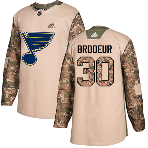 St. Louis Blues #30 Martin Brodeur Camo Authentic 2017 Veterans Day Stitched Jersey Men's cheap jerseys for sale - CheapJerseys.Shop