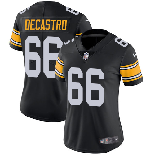 Pittsburgh Steelers #66 David DeCastro Black Alternate Women's Stitched Vapor Untouchable Limited Jersey Womens cheap jerseys for sale - CheapJerseys.Shop