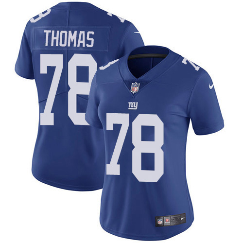 New York Giants #78 Andrew Thomas Royal Blue Team Color Women's Stitched Vapor Untouchable Limited Jersey Womens cheap jerseys for sale - CheapJerseys.Shop