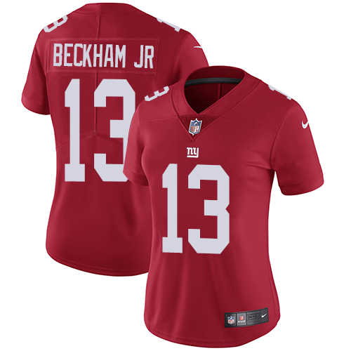 New York Giants #13 Odell Beckham Jr Red Alternate Women's Stitched Vapor Untouchable Limited Jersey Womens cheap jerseys for sale - CheapJerseys.Shop