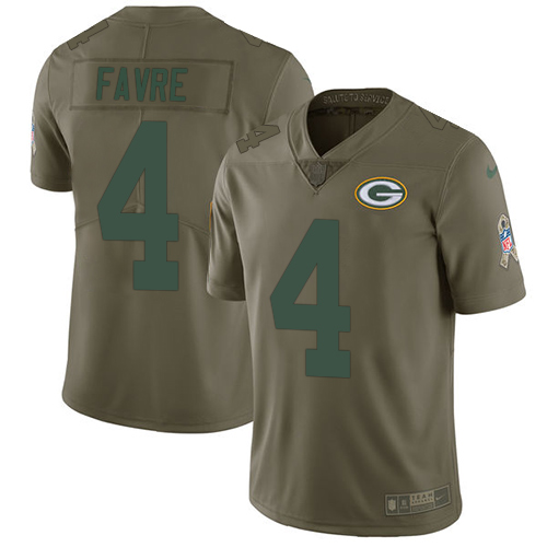 Green Bay Packers #4 Brett Favre Olive Men's Stitched Limited 2017 Salute To Service Jersey Men's cheap jerseys for sale - CheapJerseys.Shop