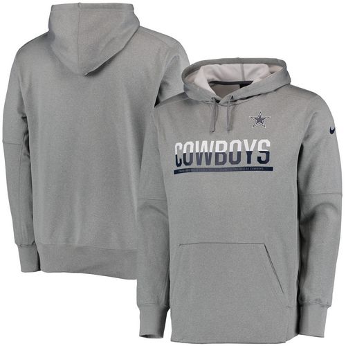 Men's Dallas Cowboys Gray Sideline Circuit Pullover Performance Hoodie cheap jerseys for sale - CheapJerseys.Shop