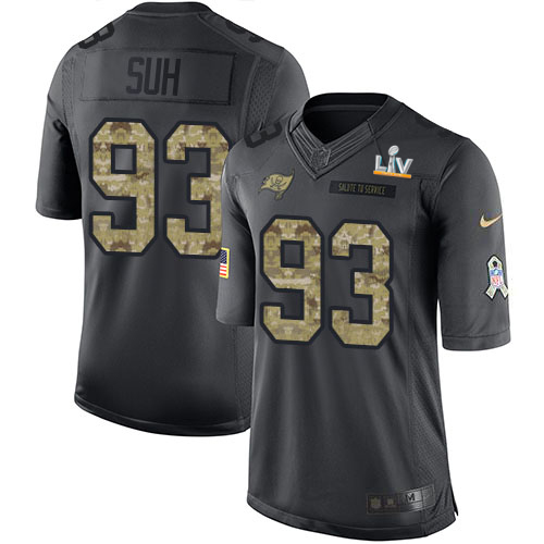 Tampa Bay Buccaneers #93 Ndamukong Suh Black Men's Super Bowl LV Bound Stitched Limited 2016 Salute to Service Jersey Men's cheap jerseys for sale - CheapJerseys.Shop