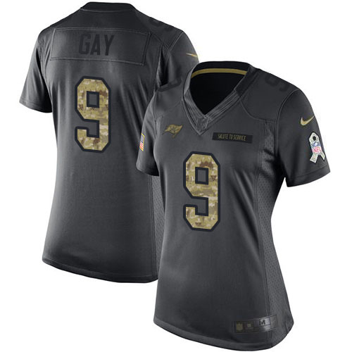 Tampa Bay Buccaneers #9 Matt Gay Black Women's Stitched Limited 2016 Salute to Service Jersey Womens cheap jerseys for sale - CheapJerseys.Shop