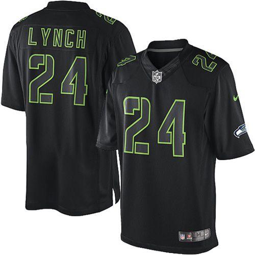 Seattle Seahawks #24 Marshawn Lynch Black Men's Stitched Impact Limited Jersey Men's cheap jerseys for sale - CheapJerseys.Shop