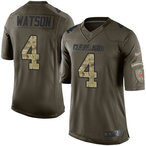 Browns #4 Deshaun Watson Green Men's Stitched Limited 2015 Salute To Service Jersey cheap jerseys for sale - CheapJerseys.Shop