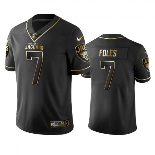 Jacksonville Jaguars #7 Nick Foles Men's Stitched Vapor Untouchable Limited Black Golden Jersey Men's cheap jerseys for sale - CheapJerseys.Shop