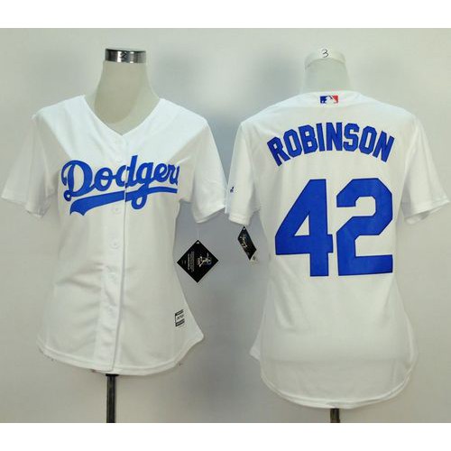 Los Angeles Dodgers #42 Jackie Robinson White Home Women's Stitched Jersey Womens cheap jerseys for sale - CheapJerseys.Shop