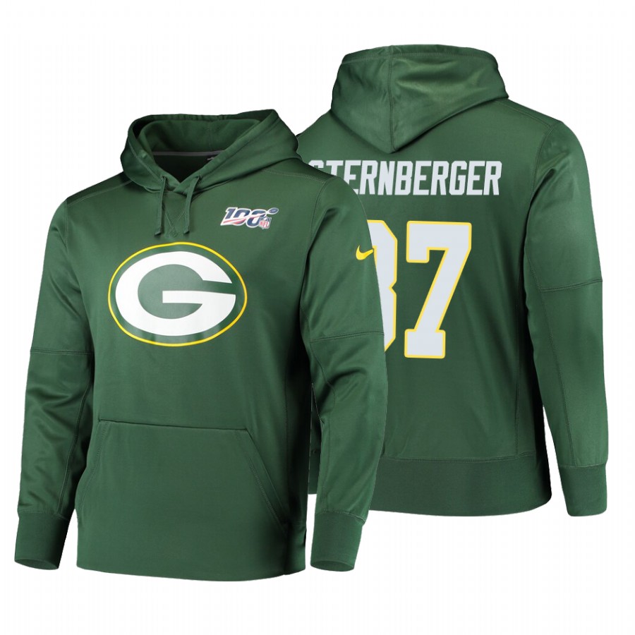 Green Bay Packers #87 Jace Sternberger 100 Primary Logo Circuit Name & Number Pullover Hoodie Green cheap jerseys for sale - CheapJerseys.Shop