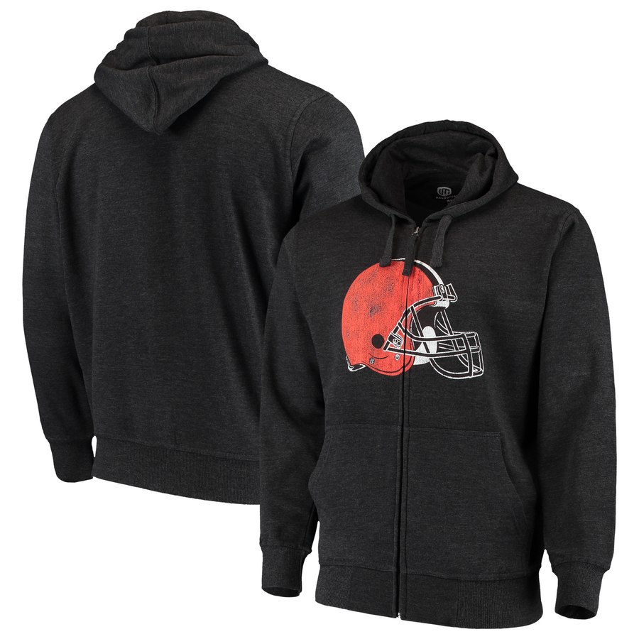 Cleveland Browns G-III Sports By Carl Banks Primary Logo Full-Zip Hoodie Charcoal cheap jerseys for sale - CheapJerseys.Shop
