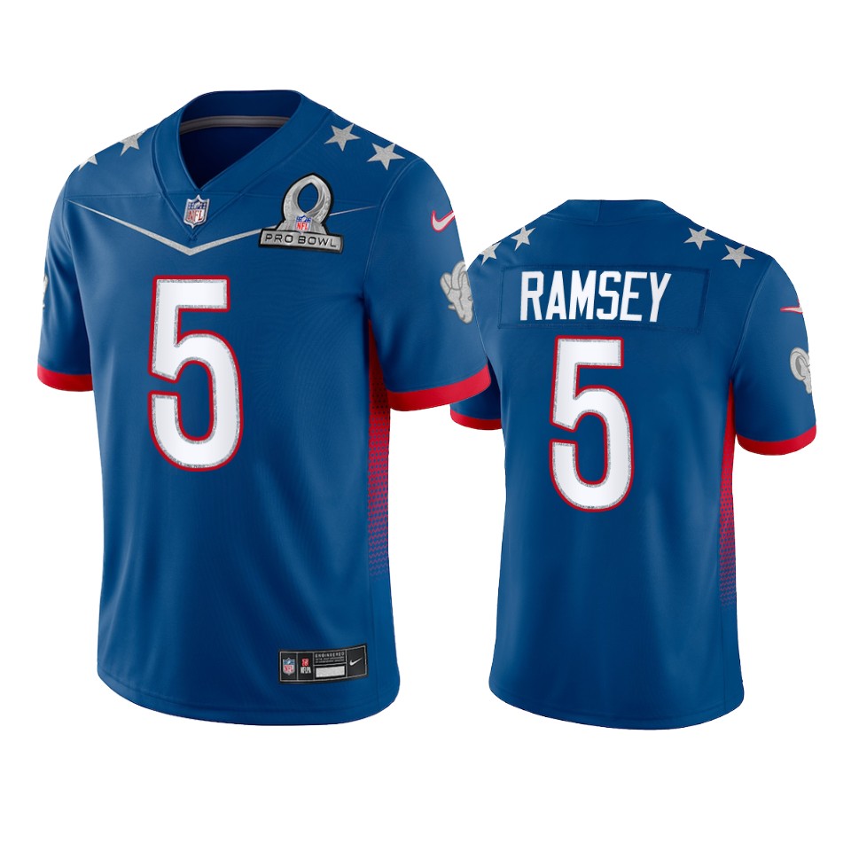 Rams #5 Jalen Ramsey Men's 2022 NFC Pro Bowl Game Jersey Royal cheap jerseys for sale - CheapJerseys.Shop