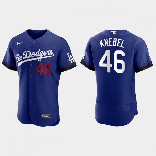 Los Angeles Los Angeles Dodgers #46 Corey Knebel Men's 2021 City Connect Authentic Jersey Royal Men's cheap jerseys for sale - CheapJerseys.Shop