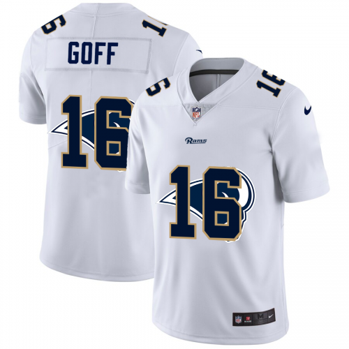 Los Angeles Los Angeles Rams #16 Jared Goff White Men's Team Logo Dual Overlap Limited Jersey Men's cheap jerseys for sale - CheapJerseys.Shop