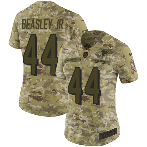 Atlanta Falcons #44 Vic Beasley Jr Camo Women's Stitched Limited 2018 Salute to Service Jersey Womens cheap jerseys for sale - CheapJerseys.Shop