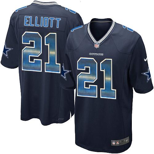 Cowboys #21 Ezekiel Elliott Navy Blue Team Color Men's Stitched Limited Strobe Jersey cheap jerseys for sale - CheapJerseys.Shop