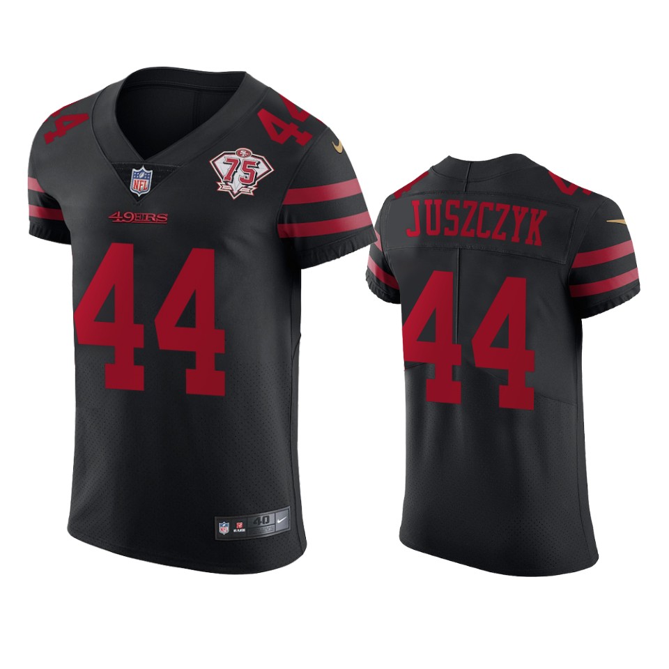 49ers #44 Kyle Juszczyk Black Alternate Men's 75th Anniversary Stitched Vapor Untouchable Elite Jersey cheap jerseys for sale - CheapJerseys.Shop