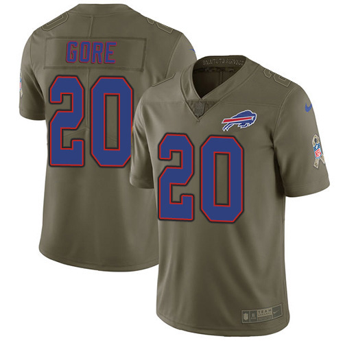 Buffalo Bills #20 Frank Gore Olive Men's Stitched Limited 2017 Salute To Service Jersey Men's cheap jerseys for sale - CheapJerseys.Shop