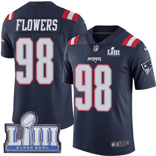 New England Patriots #98 Trey Flowers Navy Blue Super Bowl LIII Bound Youth Stitched Limited Rush Jersey Youth cheap jerseys for sale - CheapJerseys.Shop