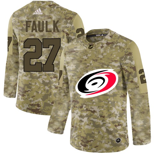 Carolina Hurricanes #27 Justin Faulk Camo Authentic Stitched Jersey Men's cheap jerseys for sale - CheapJerseys.Shop