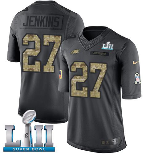 Philadelphia Eagles #27 Malcolm Jenkins Black Super Bowl LII Men's Stitched Limited 2016 Salute To Service Jersey Men's cheap jerseys for sale - CheapJerseys.Shop