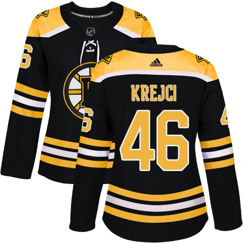 Boston Bruins #46 David Krejci Black Home Authentic Women's Stitched Jersey Womens cheap jerseys for sale - CheapJerseys.Shop
