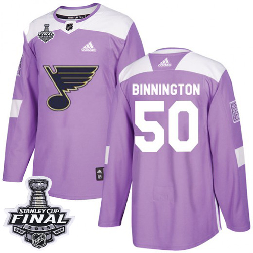 St. Louis Blues #50 Jordan Binnington Purple Authentic Fights Cancer 2019 Stanley Cup Final Stitched Jersey Men's cheap jerseys for sale - CheapJerseys.Shop