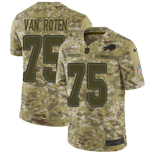 Bills #75 Greg Van Roten Camo Youth Stitched Limited 2018 Salute To Service Jersey cheap jerseys for sale - CheapJerseys.Shop
