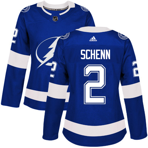 Tampa Bay Lightning #2 Luke Schenn Blue Home Authentic Women's Stitched Jersey Womens cheap jerseys for sale - CheapJerseys.Shop