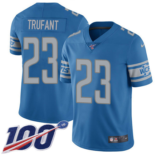 Detroit Lions #23 Desmond Trufant Blue Team Color Youth Stitched 100th Season Vapor Untouchable Limited Jersey Youth cheap jerseys for sale - CheapJerseys.Shop