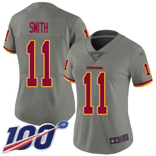 Washington Commanders #11 Alex Smith Gray Women's Stitched Limited Inverted Legend 100th Season Jersey Womens cheap jerseys for sale - CheapJerseys.Shop