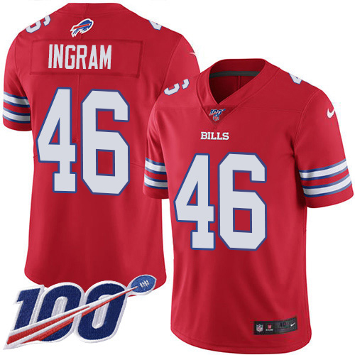 Bills #46 Ja'Marcus Ingram Red Men's Stitched Limited Rush 100th Season Jersey cheap jerseys for sale - CheapJerseys.Shop