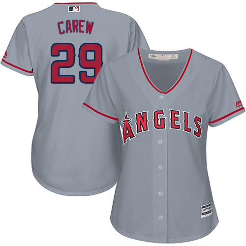 Los Angeles Angels #29 Rod Carew Grey Road Women's Stitched Jersey Womens cheap jerseys for sale - CheapJerseys.Shop