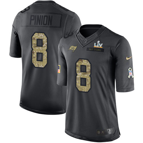 Tampa Bay Buccaneers #8 Bradley Pinion Black Men's Super Bowl LV Bound Stitched Limited 2016 Salute to Service Jersey Men's cheap jerseys for sale - CheapJerseys.Shop