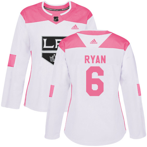 Los Angeles Kings #6 Joakim Ryan White/Pink Authentic Fashion Women's Stitched Jersey Womens cheap jerseys for sale - CheapJerseys.Shop