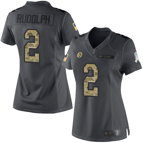Pittsburgh Steelers #2 Mason Rudolph Black Women's Stitched Limited 2016 Salute to Service Jersey Womens cheap jerseys for sale - CheapJerseys.Shop