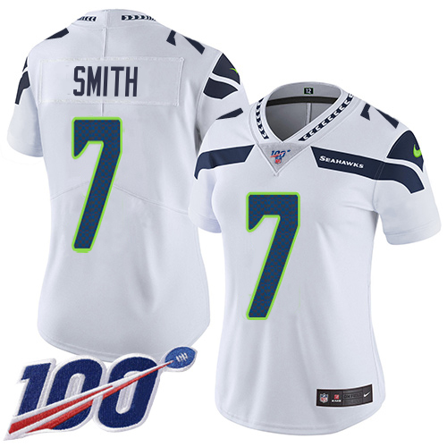 Seahawks #7 Geno Smith White Women's Stitched 100th Season Vapor Limited Jersey cheap jerseys for sale - CheapJerseys.Shop
