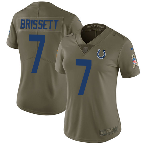 Indianapolis Colts #7 Jacoby Brissett Olive Women's Stitched Limited 2017 Salute to Service Jersey Womens cheap jerseys for sale - CheapJerseys.Shop