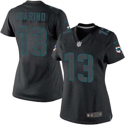 Dolphins #13 Dan Marino Black Impact Women's Stitched Limited Jersey cheap jerseys for sale - CheapJerseys.Shop