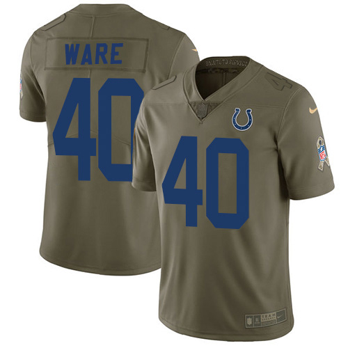 Indianapolis Colts #40 Spencer Ware Olive Men's Stitched Limited 2017 Salute to Service Jersey Men's cheap jerseys for sale - CheapJerseys.Shop