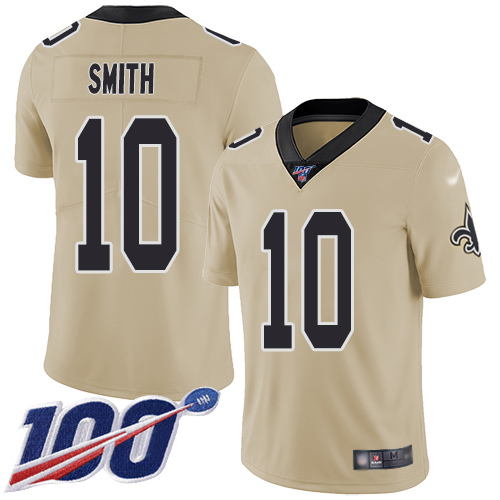 New Orleans Saints #10 Tre'Quan Smith Gold Men's Stitched Limited Inverted Legend 100th Season Jersey Men's cheap jerseys for sale - CheapJerseys.Shop