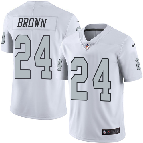 Las Vegas Raiders #24 Willie Brown White Men's Stitched Limited Rush Jersey Men's cheap jerseys for sale - CheapJerseys.Shop