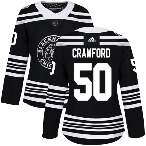 Chicago Blackhawks #50 Corey Crawford Black Authentic 2019 Winter Classic Women's Stitched Jersey Womens cheap jerseys for sale - CheapJerseys.Shop