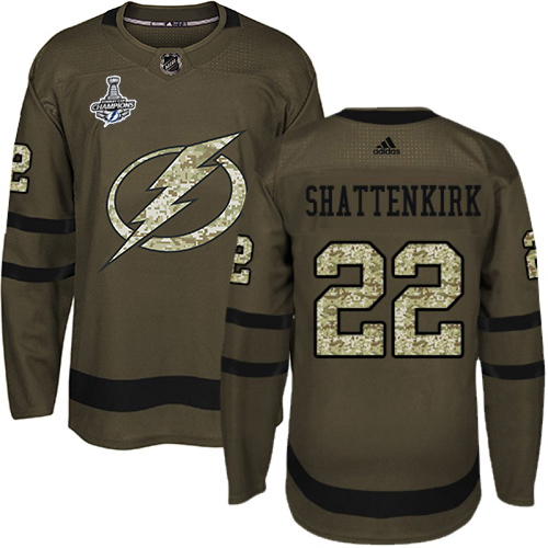 Tampa Bay Lightning #22 Kevin Shattenkirk Green Salute to Service 2020 Stanley Cup Champions Stitched Jersey Men's cheap jerseys for sale - CheapJerseys.Shop