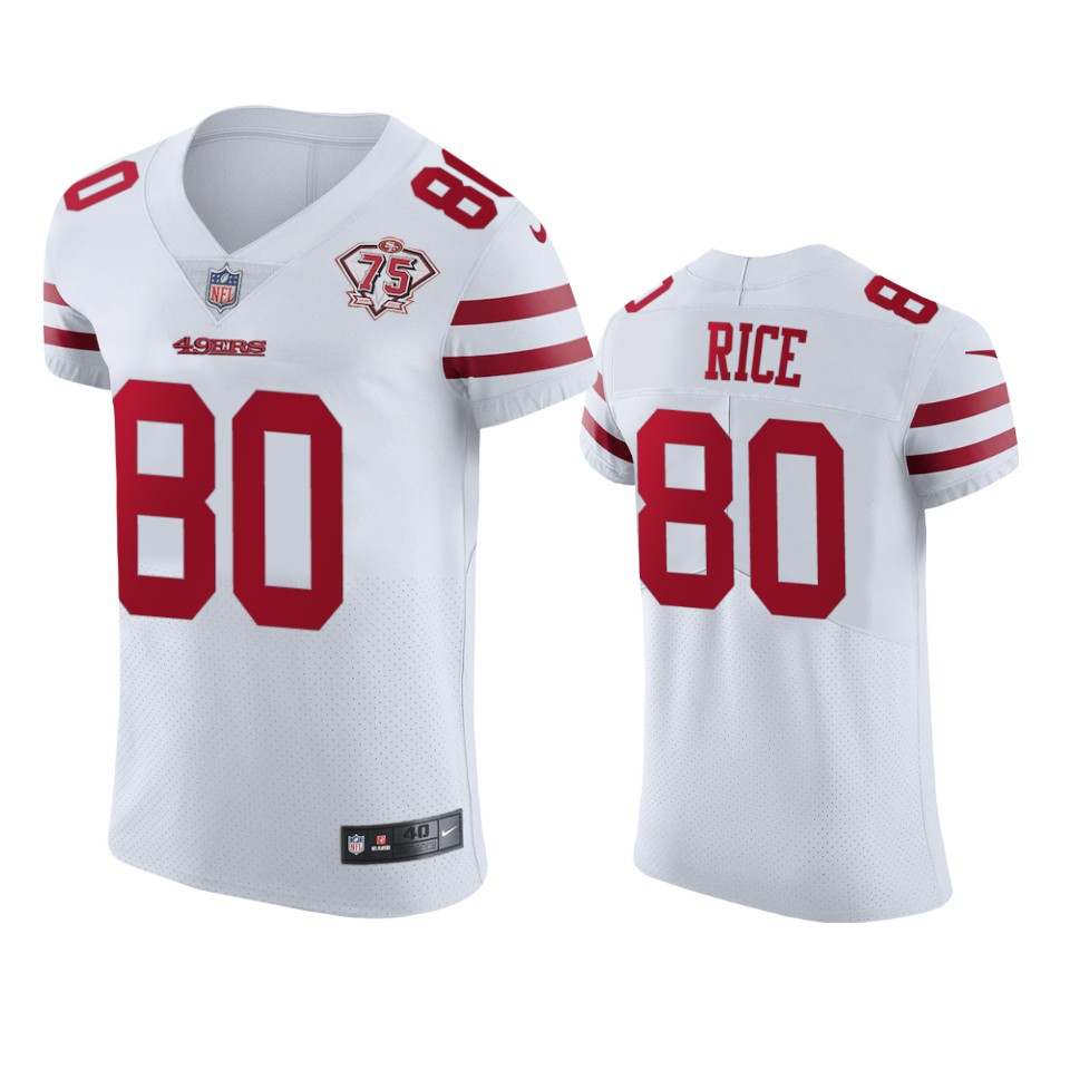 49ers #80 Jerry Rice White Men's 75th Anniversary Stitched Vapor Untouchable Elite Jersey cheap jerseys for sale - CheapJerseys.Shop