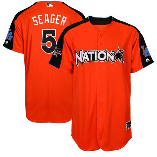 Los Angeles Dodgers #5 Corey Seager Orange 2017 All-Star National League Stitched Jersey Men's cheap jerseys for sale - CheapJerseys.Shop