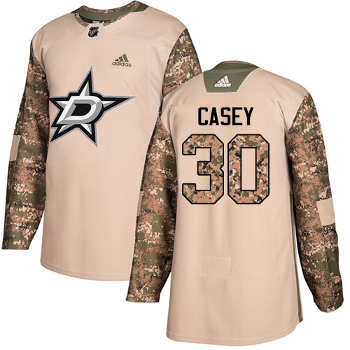 Dallas Stars #30 Jon Casey Camo Authentic 2017 Veterans Day Stitched Jersey Men's cheap jerseys for sale - CheapJerseys.Shop