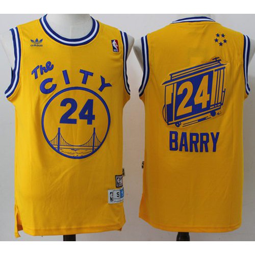 Golden State Warriors #24 Rick Barry Gold Throwback The City Stitched Jersey Mens cheap jerseys for sale - CheapJerseys.Shop